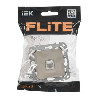 FLITE Розетка компьютерная RJ45 категория 5Е UTP льняной