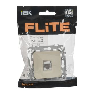 FLITE Розетка компьютерная RJ45 категория 6 UTP сливочный