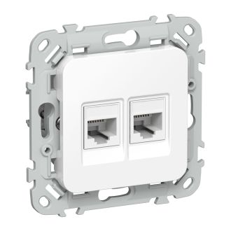 FLITE Розетка 2-местная компьютерная RJ45 категория 5Е UTP белый