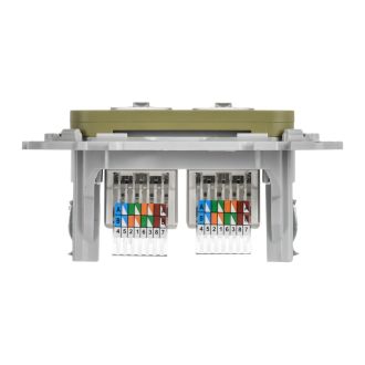 FLITE Розетка 2-местная компьютерная RJ45 категория 5Е UTP оливковый