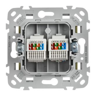 FLITE Розетка 2-местная компьютерная RJ45 категория 5Е UTP оливковый