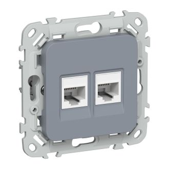 FLITE Розетка 2-местная компьютерная RJ45 категория 5Е UTP маренго