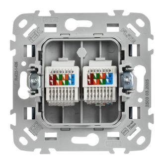 FLITE Розетка 2-местная компьютерная RJ45 категория 5Е UTP маренго