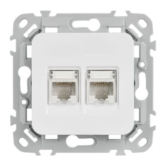 FLITE Розетка 2-местная компьютерная RJ45 категория 5Е UTP жемчуг