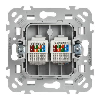 FLITE Розетка 2-местная компьютерная RJ45 категория 5Е UTP жемчуг