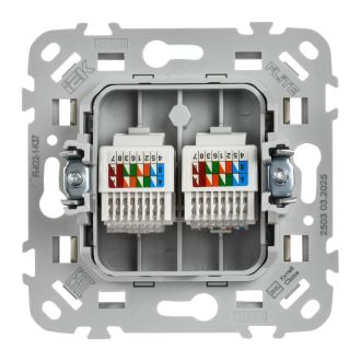 FLITE Розетка 2-местная компьютерная RJ45 категория 5Е UTP шампань
