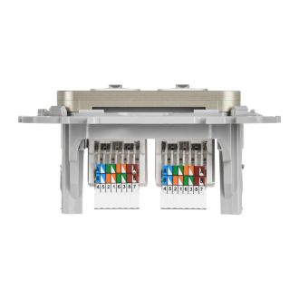 FLITE Розетка 2-местная компьютерная RJ45 категория 5Е UTP шампань
