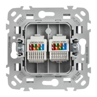 FLITE Розетка 2-местная компьютерная RJ45 категория 5Е UTP мокрый асфальт