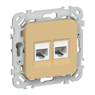 FLITE Розетка 2-местная компьютерная RJ45 категория 5Е UTP шамуа