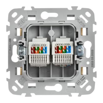 FLITE Розетка 2-местная компьютерная RJ45 категория 5Е UTP шамуа