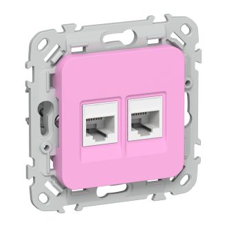 FLITE Розетка 2-местная компьютерная RJ45 категория 5Е UTP пурпурный