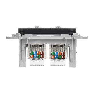 FLITE Розетка 2-местная компьютерная RJ45 категория 6 UTP черный