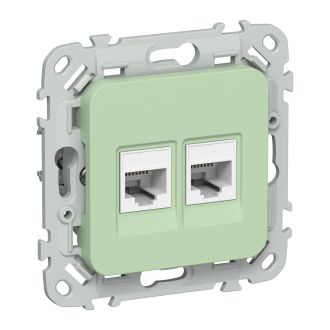 FLITE Розетка 2-местная компьютерная RJ45 категория 6 UTP фисташковый