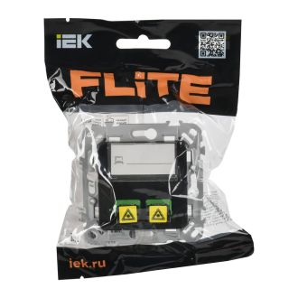FLITE Розетка 2-местная оптоволоконная черный
