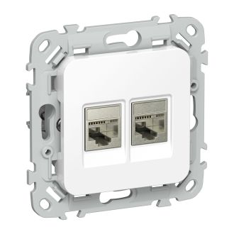 FLITE Розетка 2-местная RJ45/RJ11 категория 6/3 STP белый
