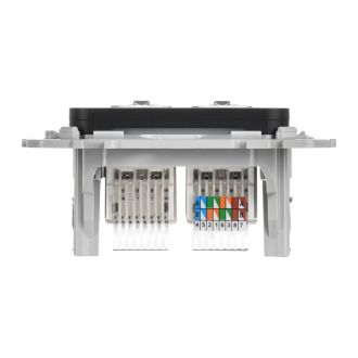 FLITE Розетка 2-местная RJ45/RJ11 категория 5Е/3 UTP черный