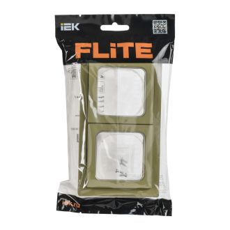 FLITE Рамка 2-местная IP55 оливковый