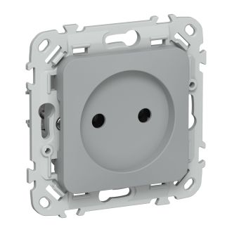 FLITE Розетка без заземления без защитных шторок безвинтовое крепление 10А серый