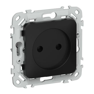 FLITE Розетка без заземления без защитных шторок 10А черный