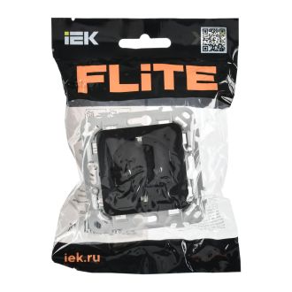FLITE Розетка с заземлением без защитных шторок безвинтовое крепление 16А черный