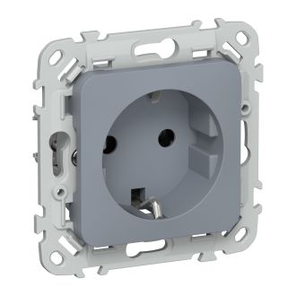 FLITE Розетка с заземлением без защитных шторок 16А маренго