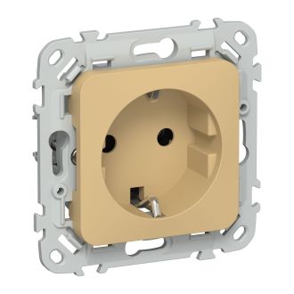 FLITE Розетка с заземлением без защитных шторок 16А шамуа