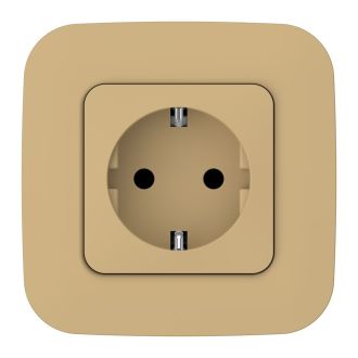 FLITE Розетка с заземлением без защитных шторок 16А шамуа