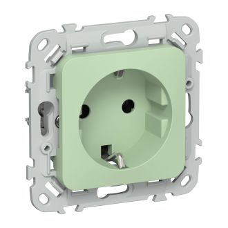 FLITE Розетка с заземлением без защитных шторок 16А фисташковый