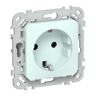FLITE Розетка с заземлением без защитных шторок 16А холодный лед