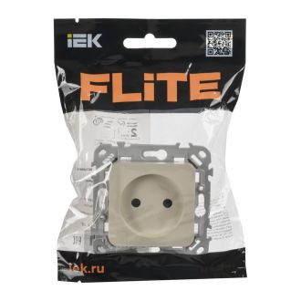 FLITE Розетка без заземления с защитными шторками безвинтовое крепление 10А сливочный