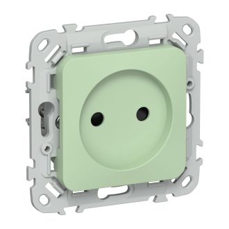 FLITE Розетка без заземления с защитными шторками безвинтовое крепление 10А фисташковый