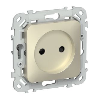 FLITE Розетка без заземления с защитными шторками 10А шампань