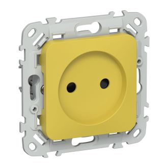 FLITE Розетка без заземления с защитными шторками 10А желтый карри