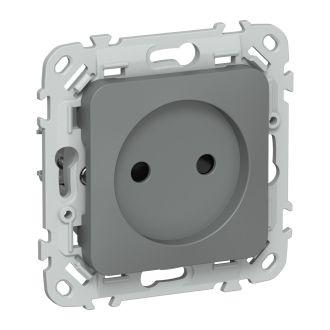 FLITE Розетка без заземления с защитными шторками 10А мокрый асфальт
