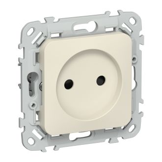 FLITE Розетка без заземления с защитными шторками 10А сливочный