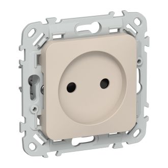 FLITE Розетка без заземления с защитными шторками 10А льняной