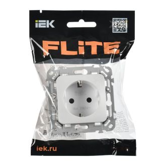 FLITE Розетка с заземлением с защитными шторками безвинтовое крепление 16А жемчуг
