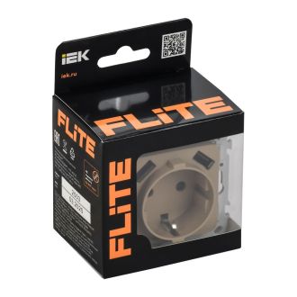 FLITE Розетка 1-местная с заземлением с защитными шторками 16А с USB A+A 3,1А безвинтовое крепление хаки