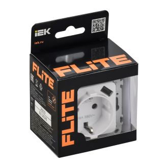 FLITE Розетка 1-местная с заземлением с защитными шторками 16А с USB A+C 20Вт безвинтовое крепление белый
