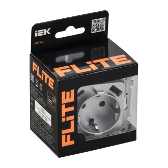 FLITE Розетка 1-местная с заземлением с защитными шторками 16А с USB A+C 20Вт безвинтовое крепление алюминий