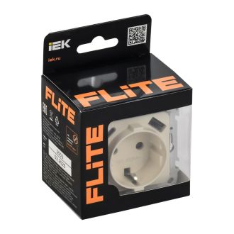 FLITE Розетка 1-местная с заземлением с защитными шторками 16А с USB A+C 20Вт безвинтовое крепление сливочный