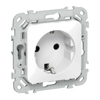 FLITE Розетка с заземлением с защитными шторками 16А белый