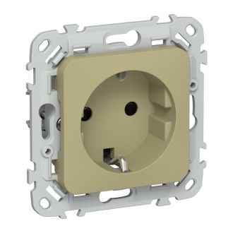 FLITE Розетка с заземлением с защитными шторками 16А оливковый