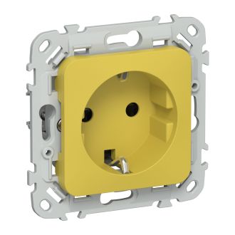 FLITE Розетка с заземлением с защитными шторками 16А желтый карри