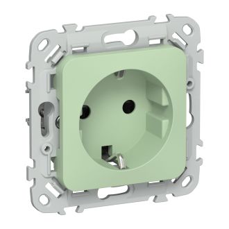 FLITE Розетка с заземлением с защитными шторками 16А фисташковый