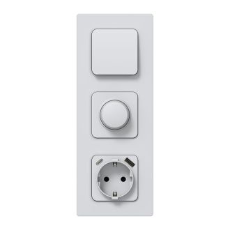 FLITE Розетка 1-местная с заземлением с защитными шторками 16А с USB A+C 20Вт жемчуг