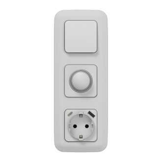 FLITE Розетка 1-местная с заземлением с защитными шторками 16А с USB A+C 20Вт алюминий