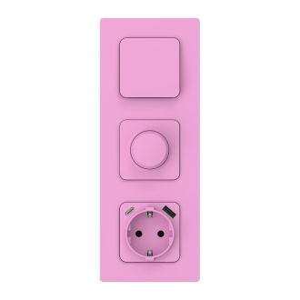 FLITE Розетка 1-местная с заземлением с защитными шторками 16А с USB A+C 20Вт пурпурный