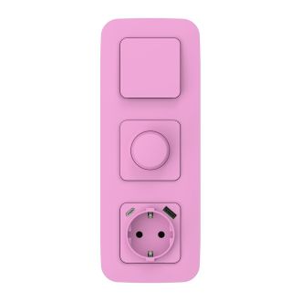 FLITE Розетка 1-местная с заземлением с защитными шторками 16А с USB A+C 20Вт пурпурный