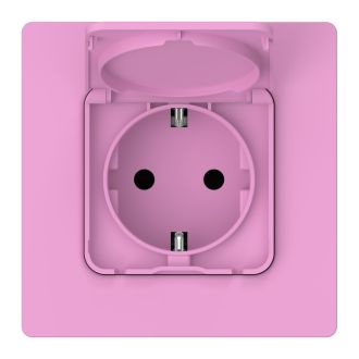 FLITE Розетка с заземлением с защитными шторками и крышкой 16А IP44 пурпурный